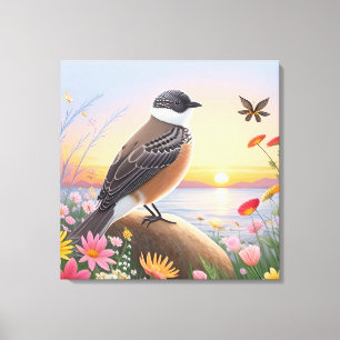 Schöner Vogel in einer Küstenlandschaft Leinwanddruck
