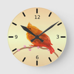 Schöner Vogel Runde Wanduhr