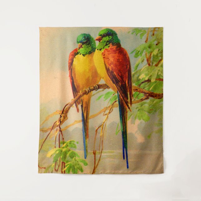 schöner Vogeldruck Wandteppich (Vorderseite)