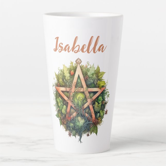 Schöner Wald Pagan Pentagram Milchtasse (Vorderseite)