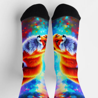 Schöner Waldfuchs coole rote Farbe whimsisistisch Socken