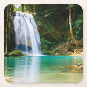 Schöner Wasserfall-Achterbahn-Set Rechteckiger Pappuntersetzer