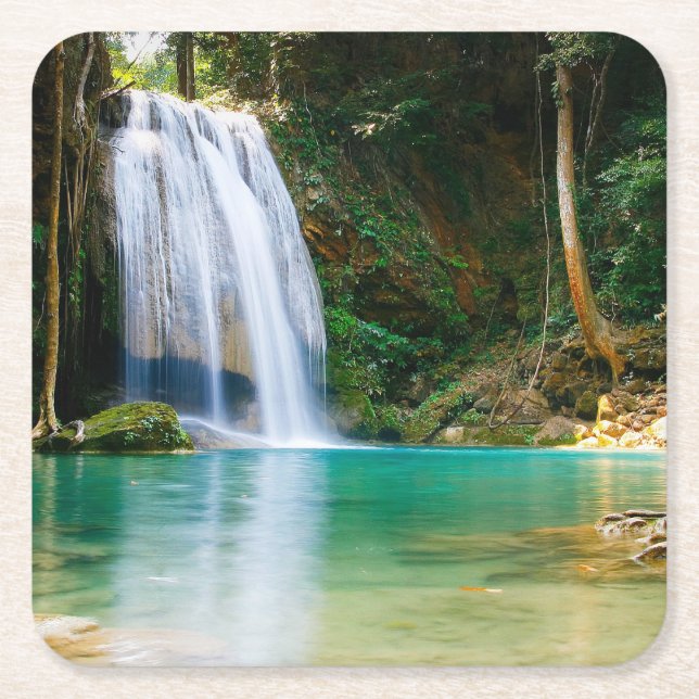 Schöner Wasserfall-Achterbahn-Set Rechteckiger Pappuntersetzer (Vorderseite)