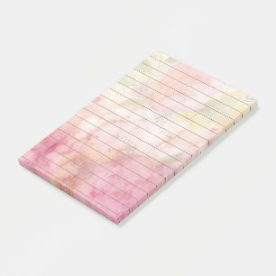 Schöner Wasserfarben-Blumenprint mit Linien Post-it Klebezettel