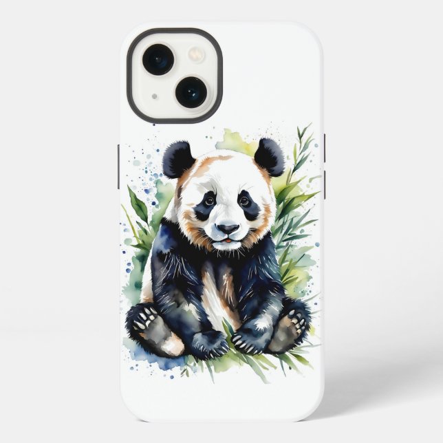 Schöner Wasserfarben-Panda-Bär  iPhone Hülle (Rückseite)