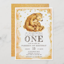 Schöner Wasserfarbenbär zum Geburtstag