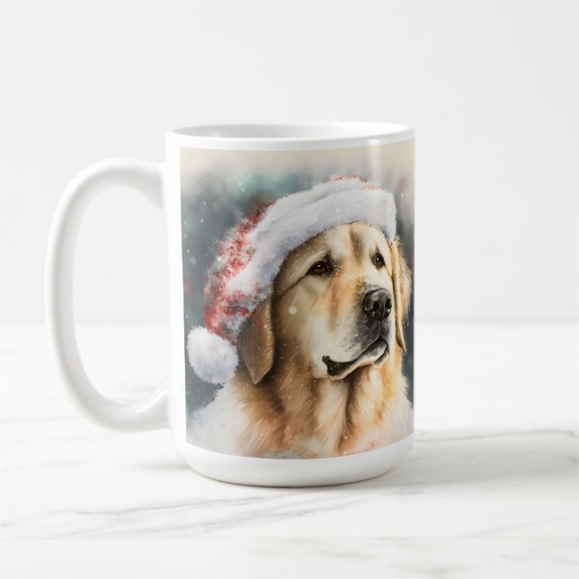 SCHÖNER WASSERFARBENER GOLDEN RETRIEVENT HUND KAFFEETASSE (Links)
