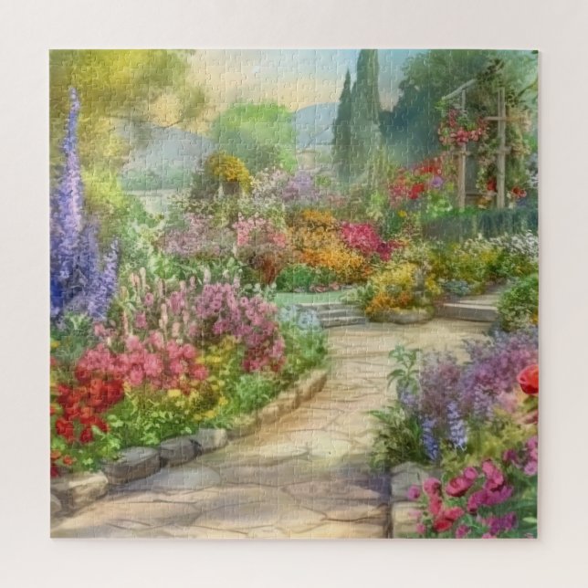 Schöner Watercolor Country Garden Puzzle (Vertikal)