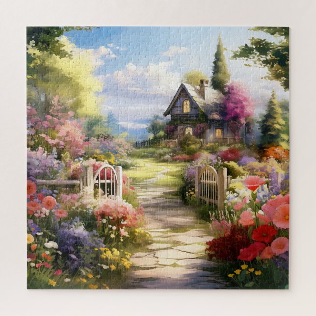 Schöner Watercolor Country Garden Puzzle (Vertikal)