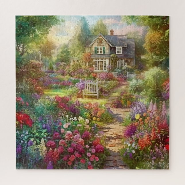 Schöner Watercolor Country Garden Puzzle (Vertikal)