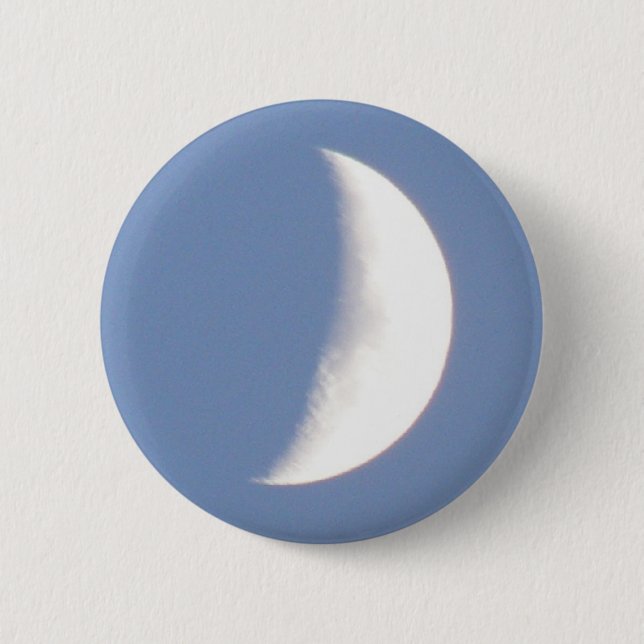 Schöner Waxcrescent Moon in Daylight Button (Vorderseite)