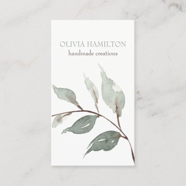 Schöner, weiche Wasserfarbensatz Grüner Folienstre Telefonnummerkarte (Vorderseite)