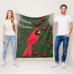 Schöner Weihnachts-Roter Kardinal Fleecedecke