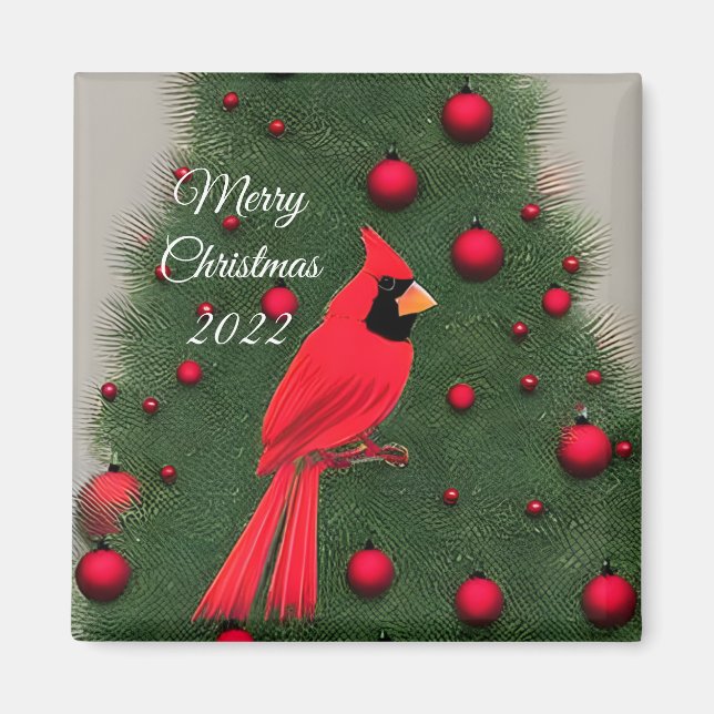 Schöner Weihnachts-Roter Kardinal Magnet (Vorne)