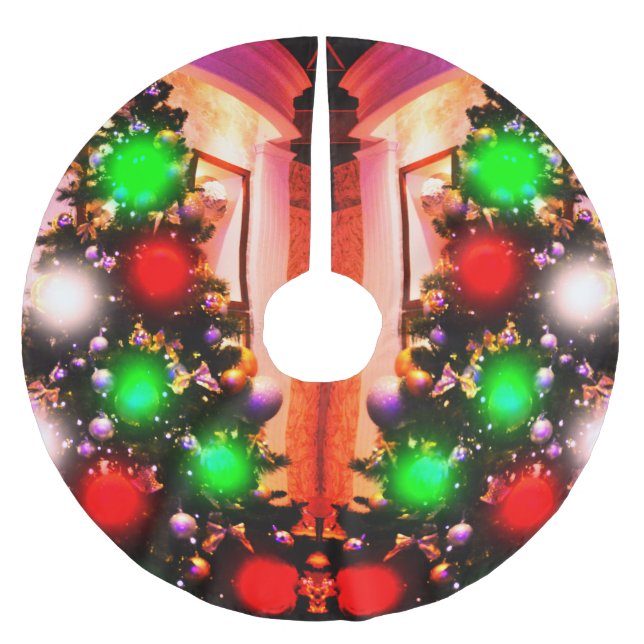 Schöner Weihnachtsbaum Polyester Weihnachtsbaumdecke (Vorderseite)