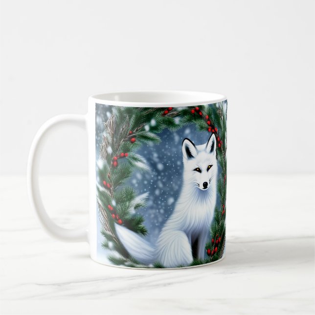 Schöner Weihnachtsfox Kaffeetasse (Links)