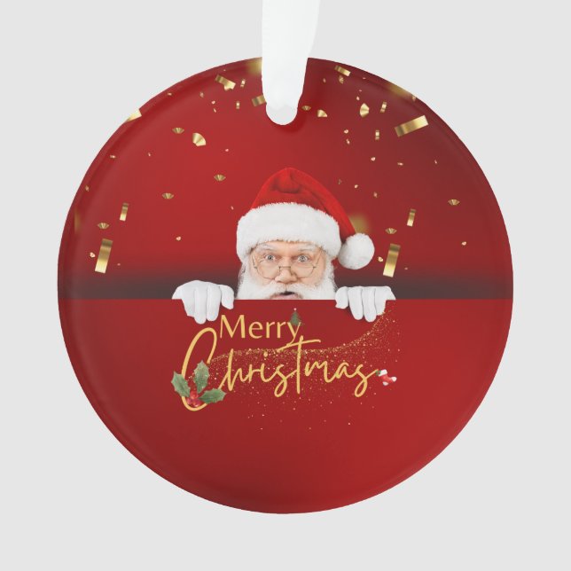 Schöner Weihnachtsmann frohe Weihnachten Ornament (Vorderseite)