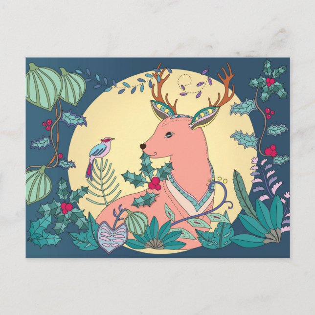 Schöner Weihnachtsmann Postkarte (Vorderseite)