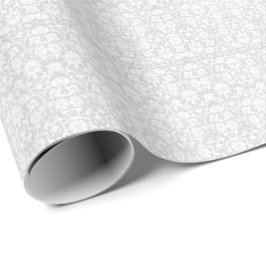 Schöner weißer Damast-mit Blumenentwurf Geschenkpapier