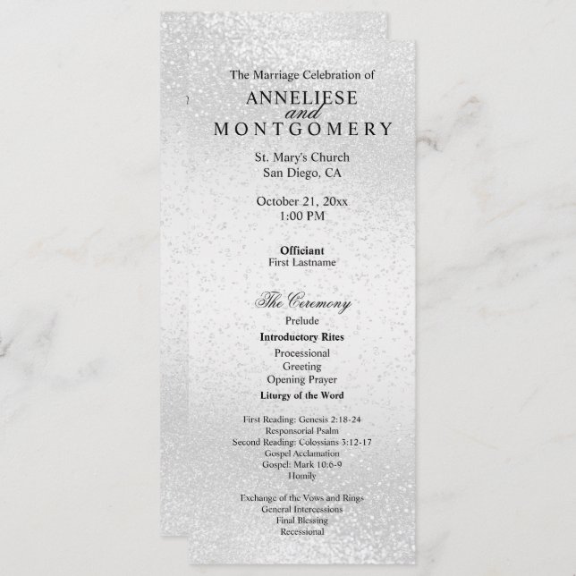 Schöner weißer Glitzer - Programm (Vorne/Hinten)