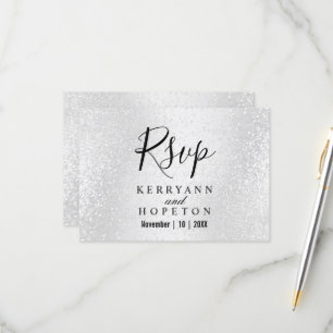 Schöner weißer Glitzer - UAWG RSVP Karte