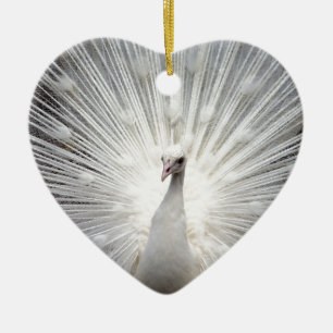 Schöner weißer Pfau Keramikornament