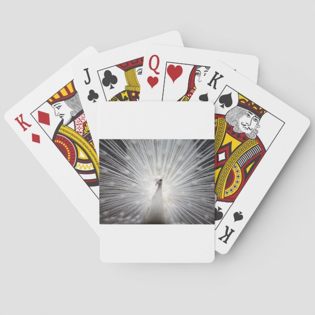 Schöner weißer Pfau Spielkarten (Rückseite)