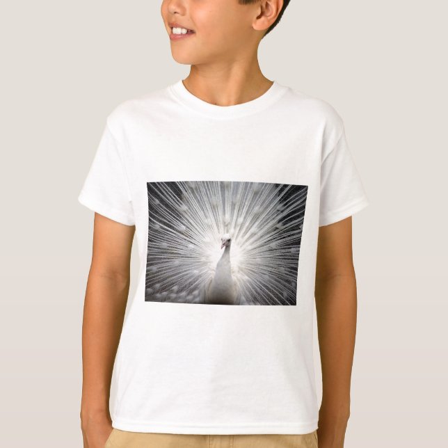 Schöner weißer Pfau T-Shirt (Vorderseite)