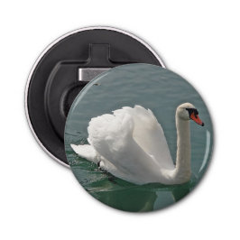 Schöner weißer Schwan Flaschenöffner