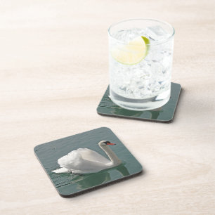 Schöner weißer Schwan Getränkeuntersetzer