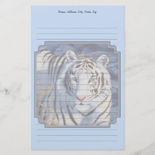 Schöner weißer Tiger mit kristallblauen Augen Briefpapier