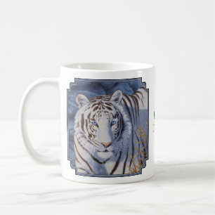 Schöner weißer Tiger mit kristallblauen Augen Kaffeetasse