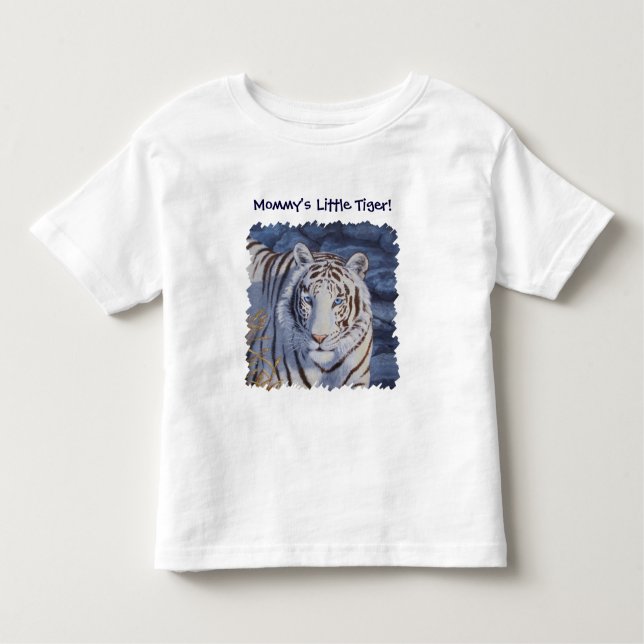 Schöner weißer Tiger mit kristallblauen Augen Kleinkind T-shirt (Vorderseite)
