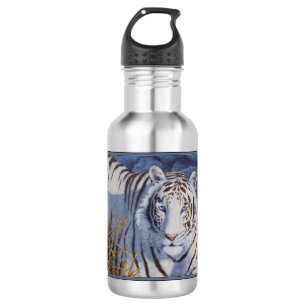 Schöner weißer Tiger mit kristallblauen Augen Trinkflasche