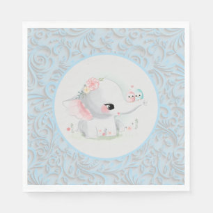 Schöner White Baby Boy Elephant Serviette