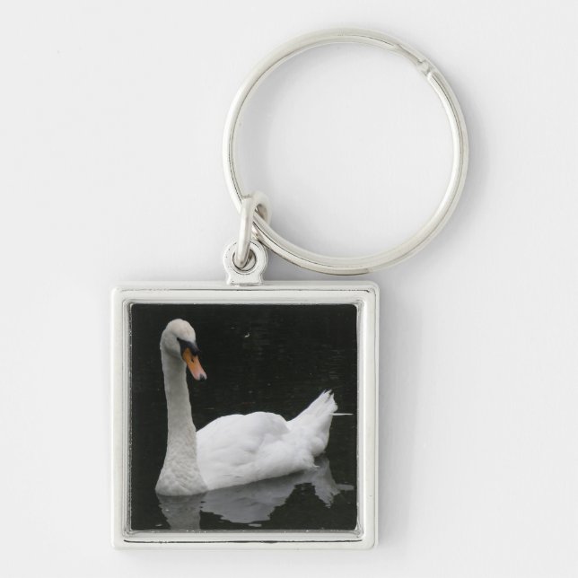Schöner White Swan Schlüsselanhänger (Vorne)