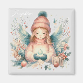 Schöner Winterengel inmitten der Natur im Norden Magnet