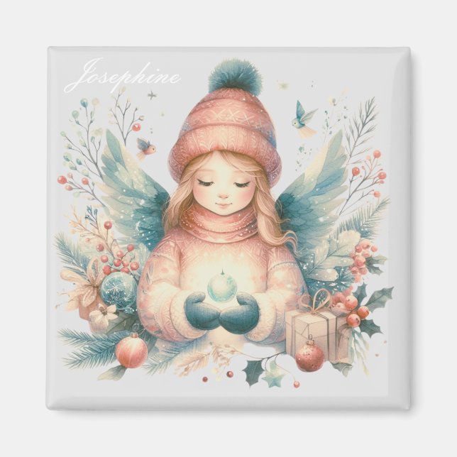 Schöner Winterengel inmitten der Natur im Norden Magnet (Vorne)