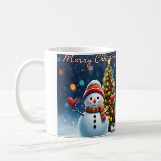 "Schöner Wintergarten: Weihnachtsbaumen & Snowmen  Kaffeetasse (Links)