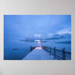 Schöner Wintersee mit Zitat Poster