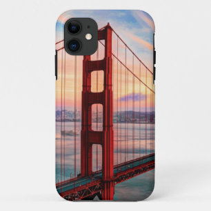 Schöner Wintersonnenuntergang bei Golden gate iPhone 11 Hülle