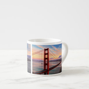 Schöner Wintersonnenuntergang bei Golden gate Espressotasse
