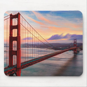 Schöner Wintersonnenuntergang bei Golden gate Mousepad