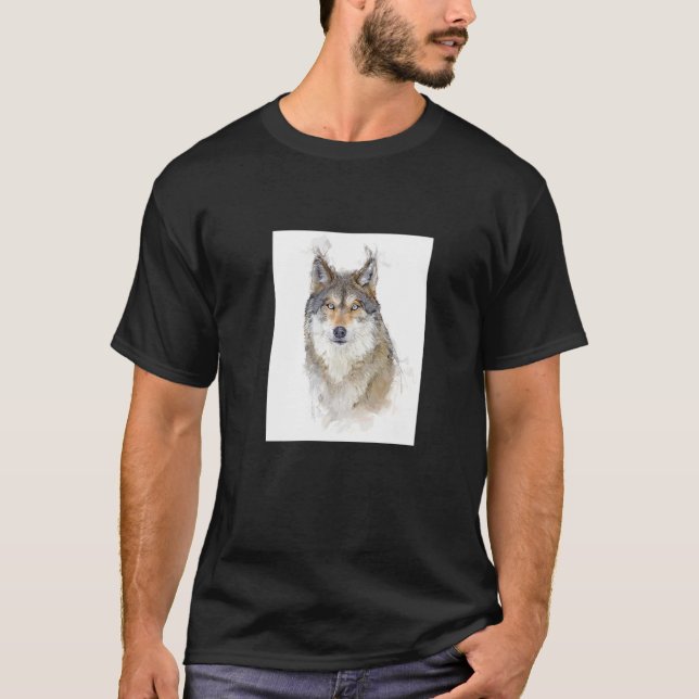 Schöner Wolf Portrait Wildlife T-Shirt (Vorderseite)