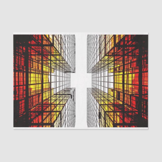 Schöner Wolkenkratzer in der Stadt Seidenpapier (Vorderseite)