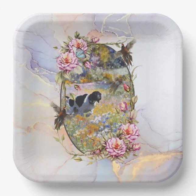 Schöner Zeiger mit Fasan Pappteller (Vorderseite)