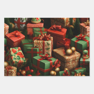 Schönes 3D Weihnachtsgeschenk Thema Geschenkpapier Set