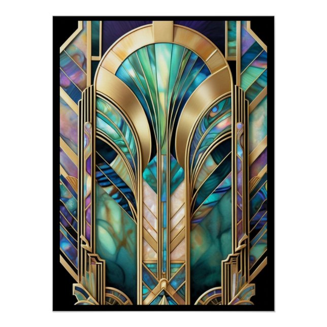 Schönes Abalone Art Deco Poster. Poster (Vorderseite)