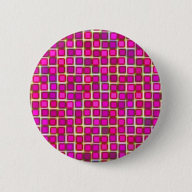 Schönes Abstraktes Fliesenmuster in Rosa Button (Vorderseite)
