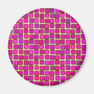 Schönes Abstraktes Fliesenmuster in Rosa Magnet